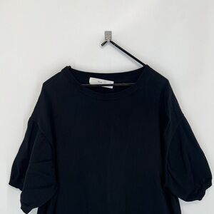 Toga Pulla Fishnet Fringe Hem T-Shirt Black Limegreen Midi Dress